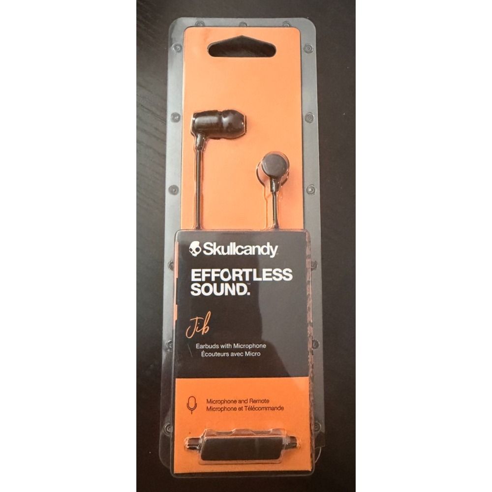 Skullcandy Jib Wired Earbuds Black S2DUYK-343 Mic New Sealed